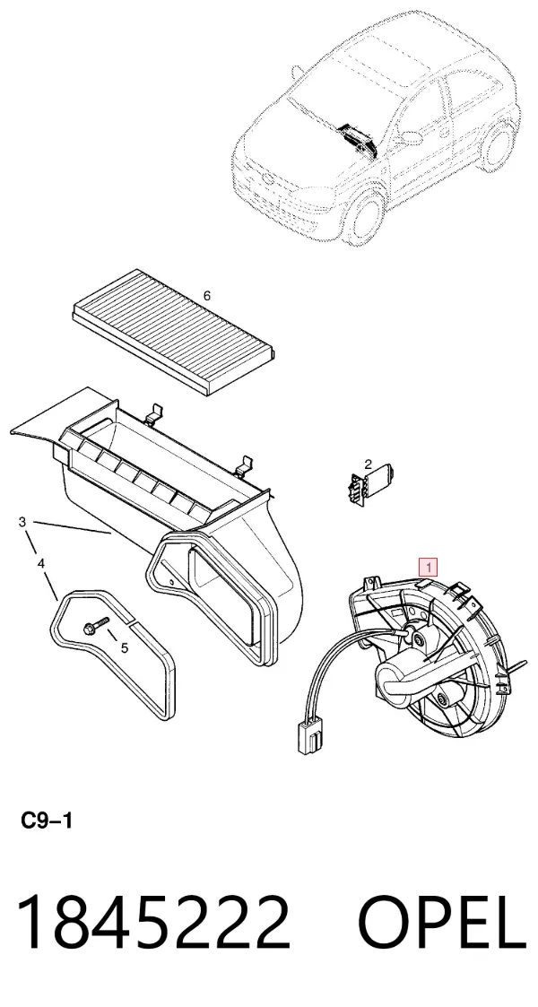 Ventilador habitáculo 1845222 Opel