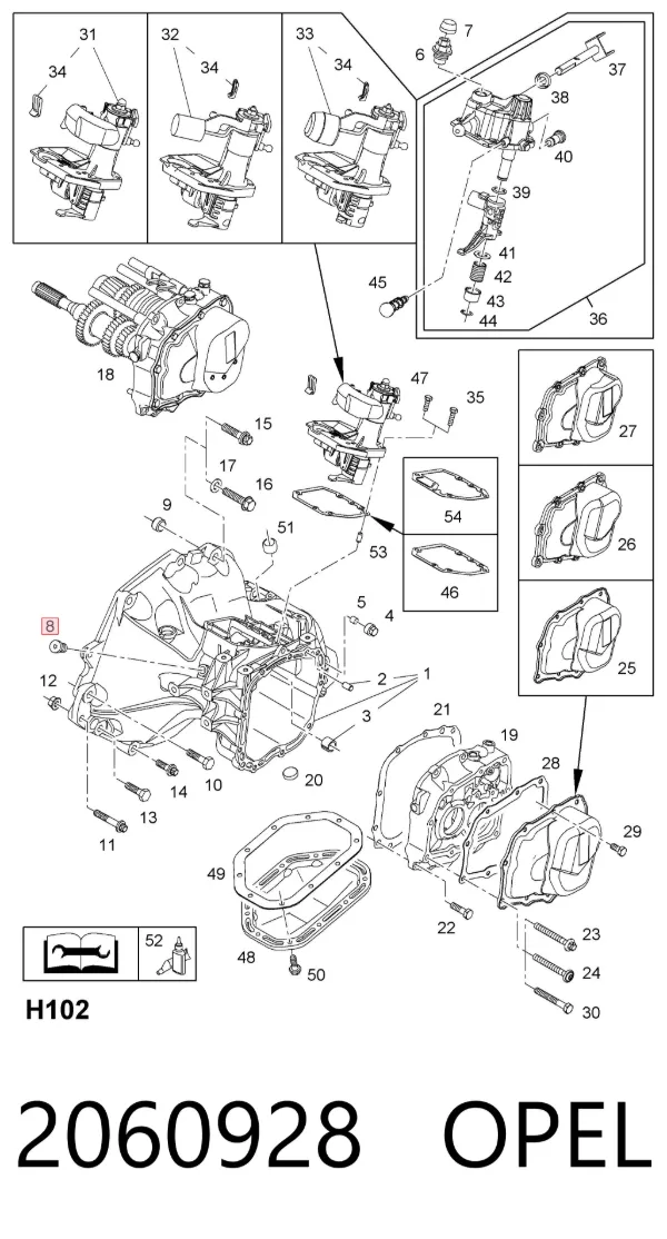Caja de cambios 2060928 Opel