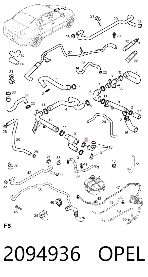 Abrazadera de resorte 2094936 Opel