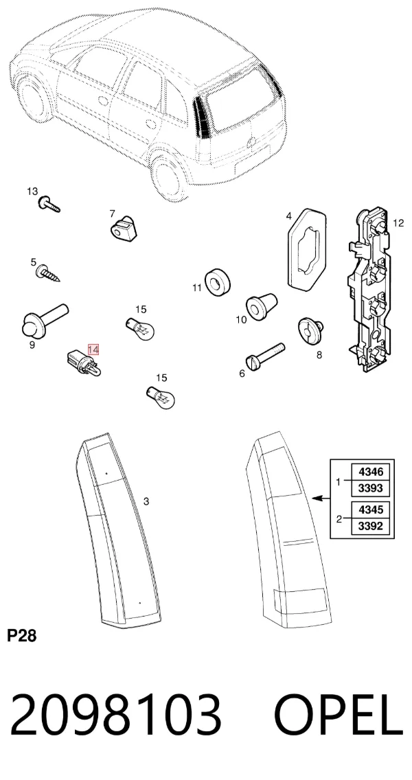 Bombilla 2098103 Opel