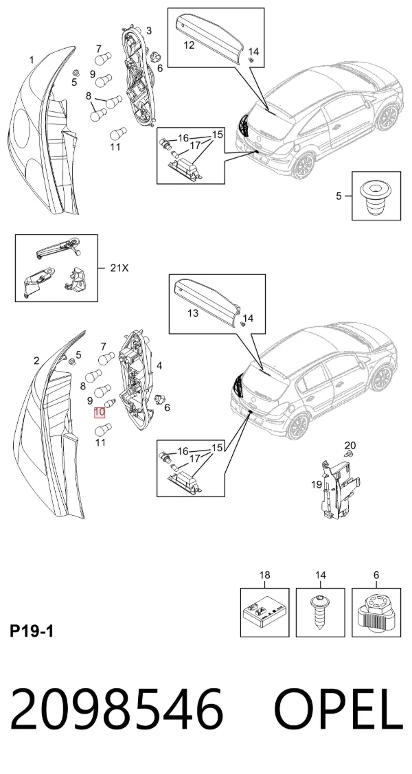 Bombilla 2098546 Opel