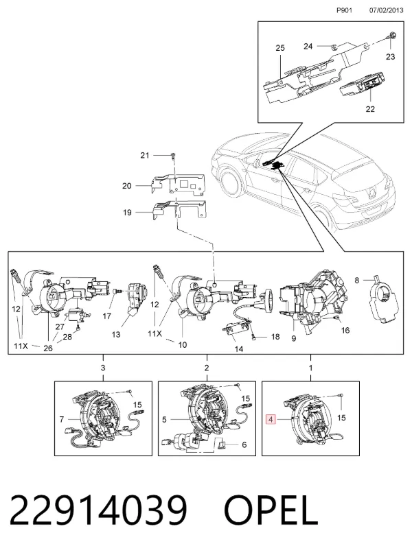 Anillo AIRBAG 22914039 Opel