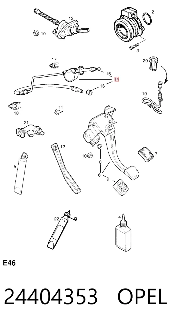 Latiguillo de embrague 24404353 Peugeot/Citroen