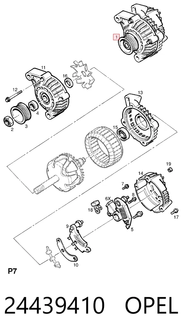Alternador 24439410 Opel