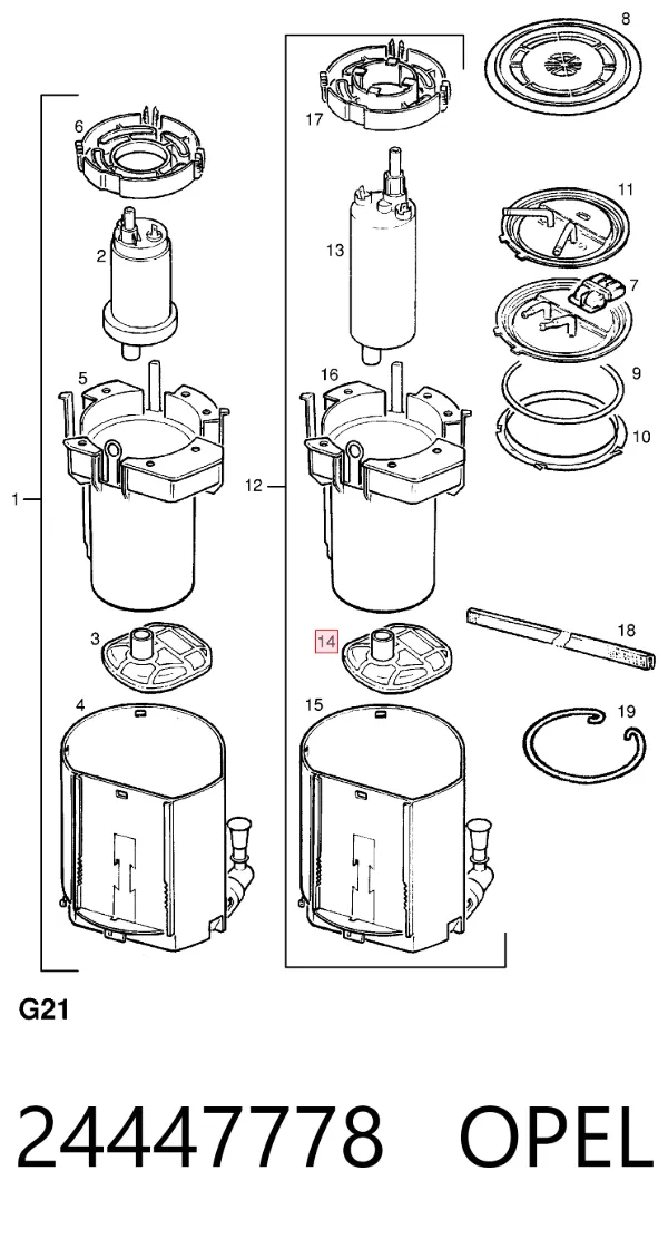 Filtro de malla de la bomba de combustible 818517 General Motors