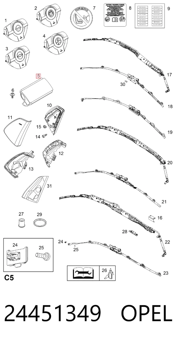 Airbag lateral 24451349 Opel