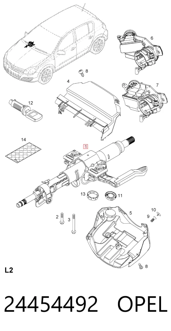 Columna dirección Opel Astra H
