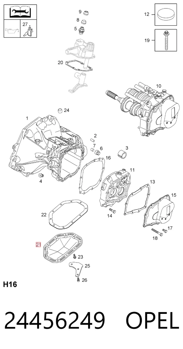 Cárter de transmisión automática 370122 General Motors