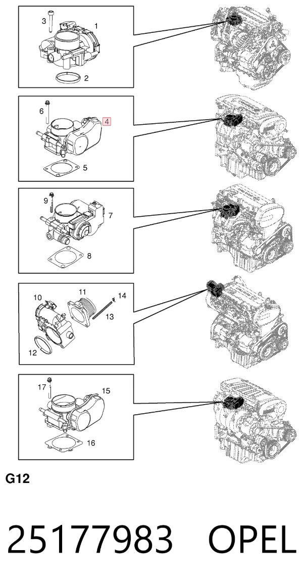 Cuerpo de mariposa 25177983 Opel
