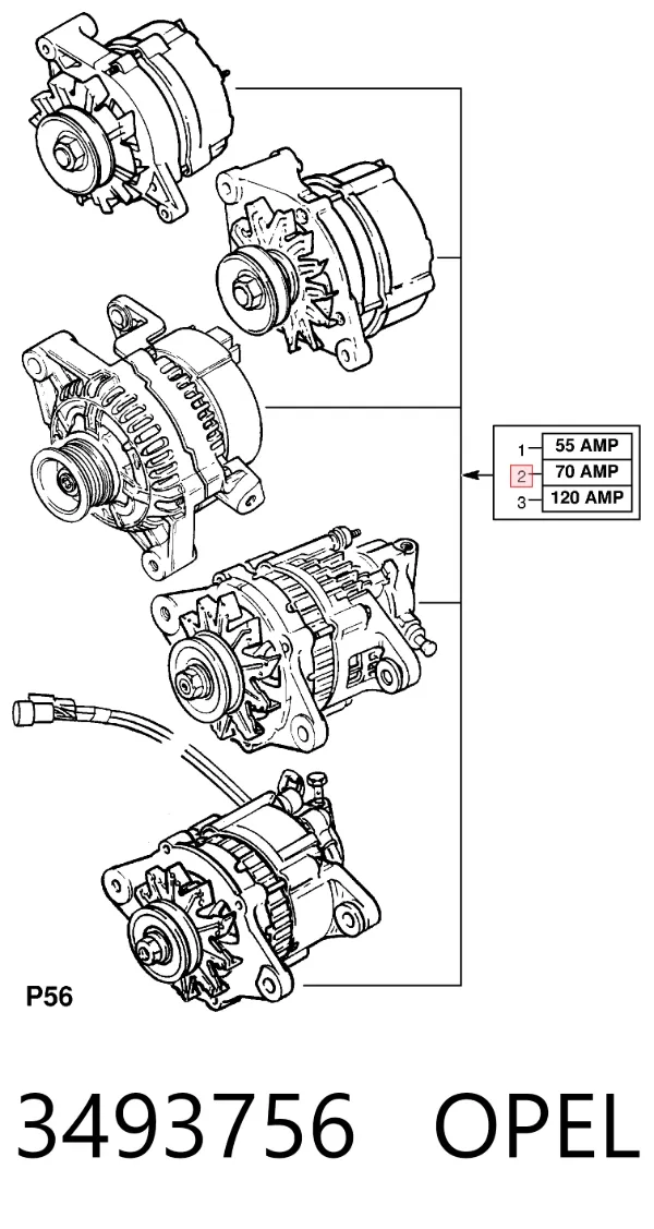 Alternador 3493756 Opel