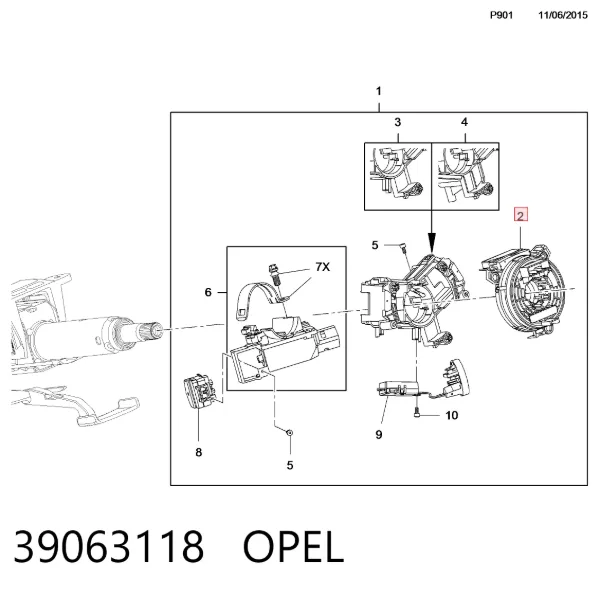 Anillo AIRBAG 39063118 Opel
