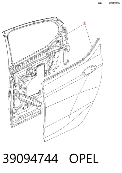 Puerta trasera izquierda OPEL 39094744
