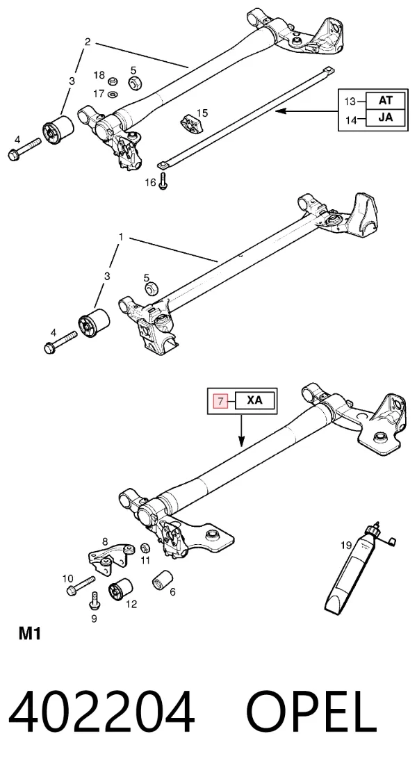 Puente trasero 402204 Opel