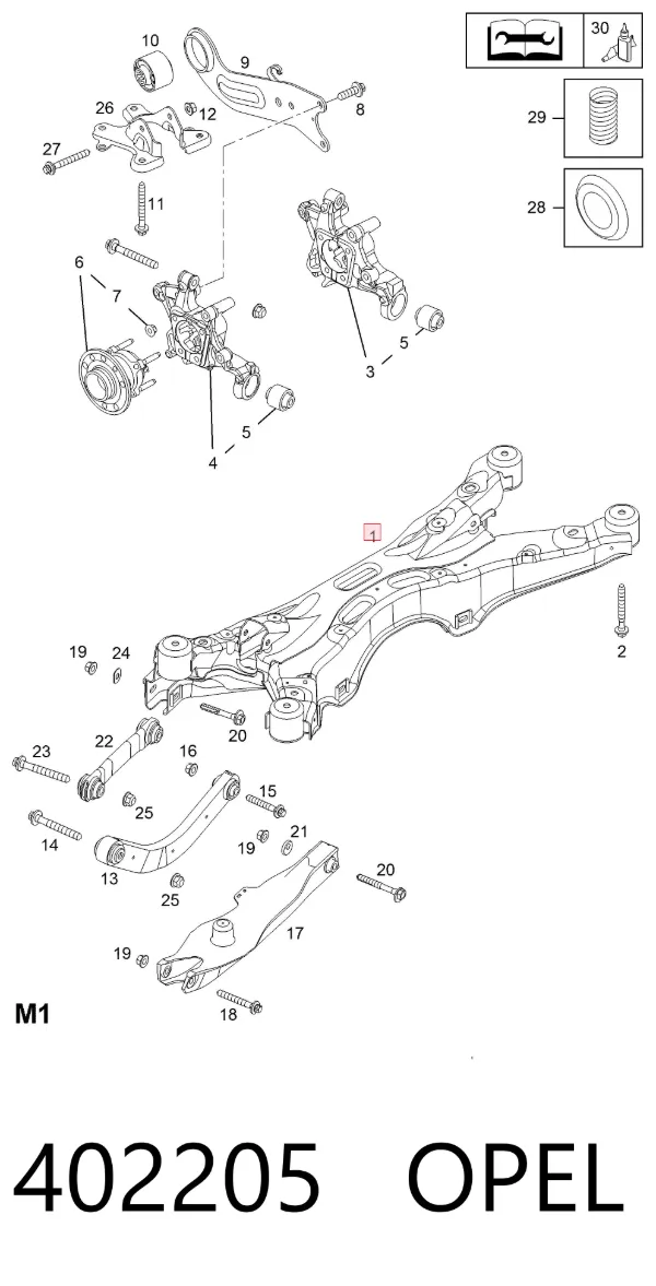 Puente trasero 402205 Opel