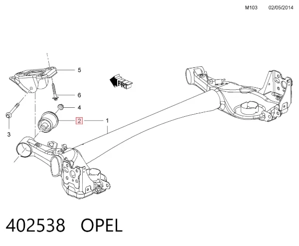 Silentblock trasero 402538 Opel