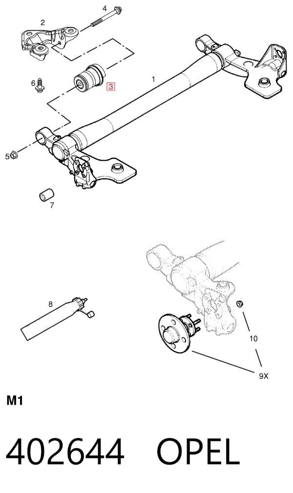 Silentblock trasero 402644 Opel