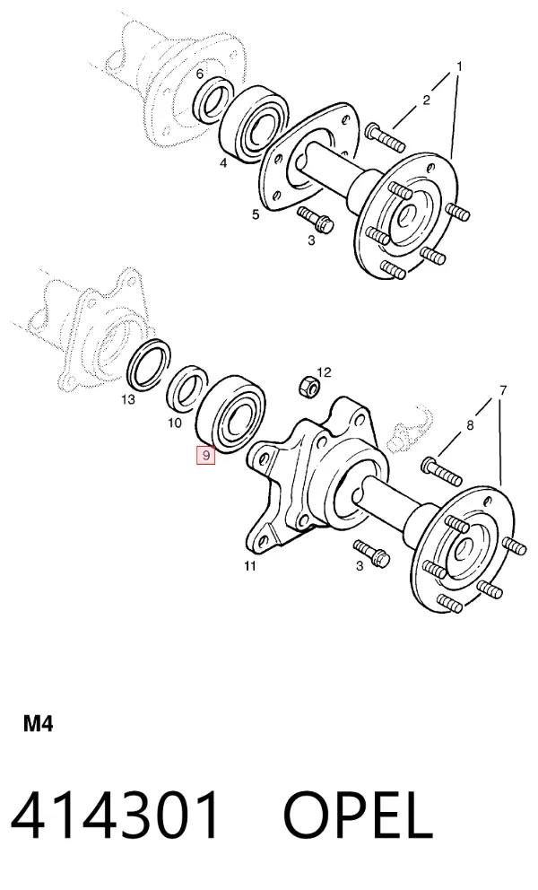 Cojinete de rueda 414301 Opel