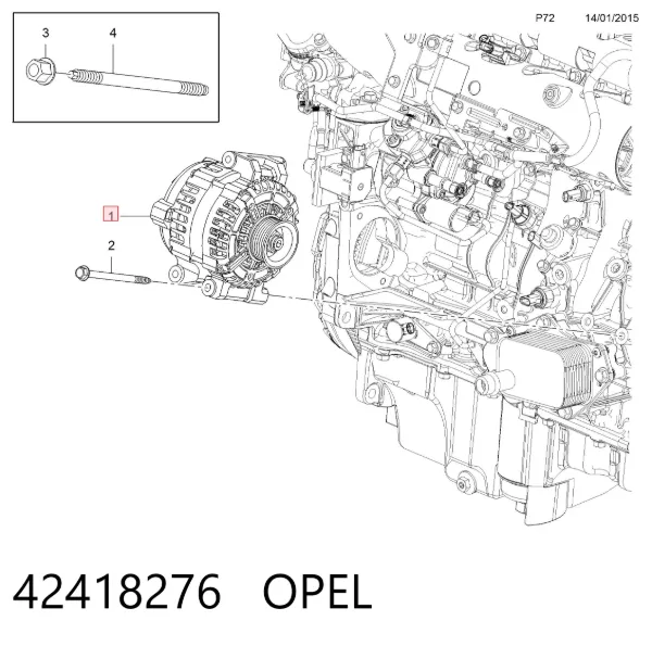 Alternador 42418276 Opel