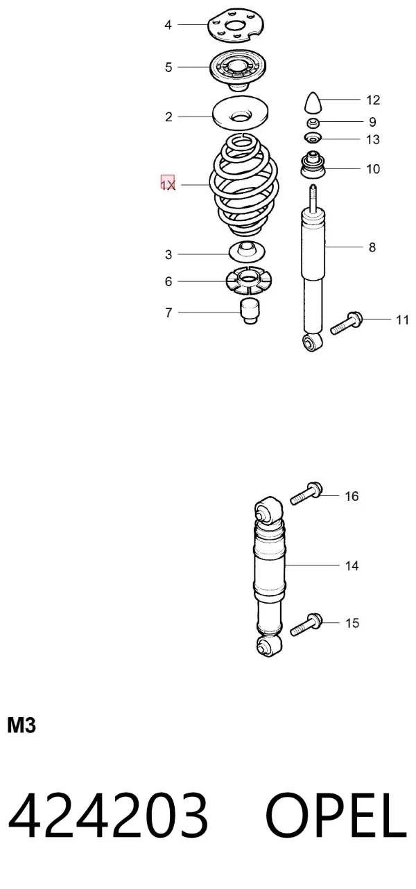 Muelle 424203 Opel