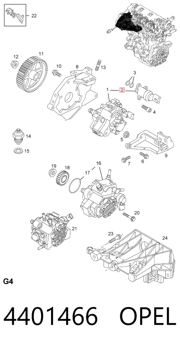 Válvula reguladora de presión del sistema common rail 4401466 Opel