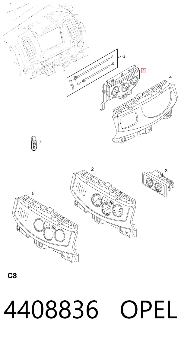 Unidad de control aire acondicionado 4408836 Opel