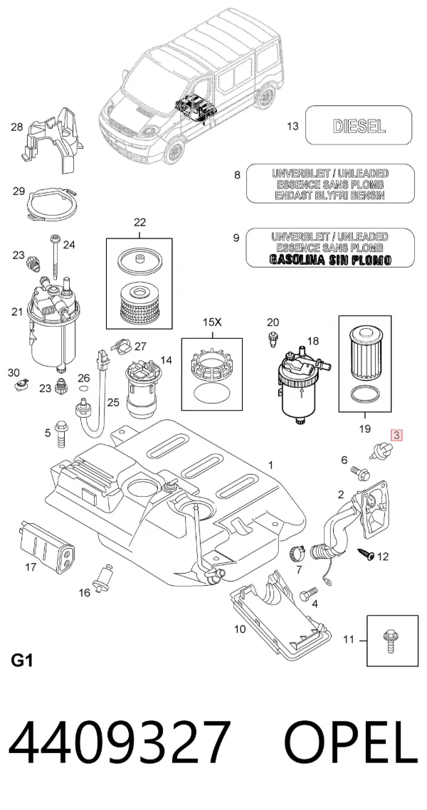 Tapa de depósito de combustible 91167273 Peugeot/Citroen