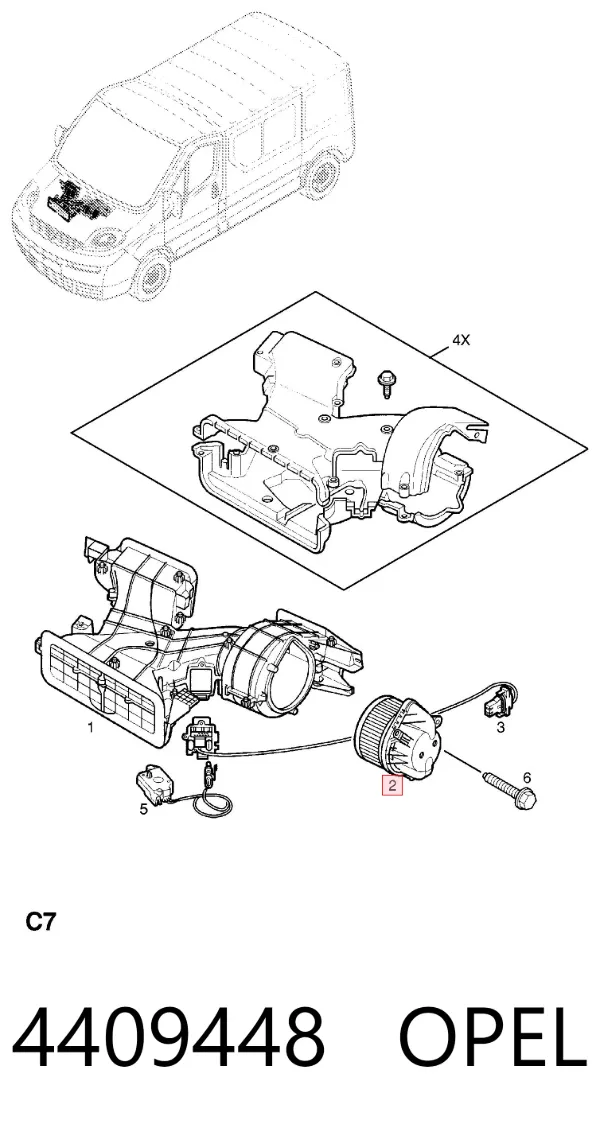 Ventilador habitáculo 4409448 Opel