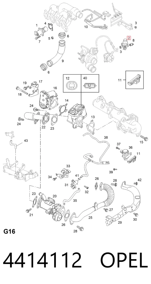 Válvula solenoide de control de presión de sobrealimentación 4414112 Opel