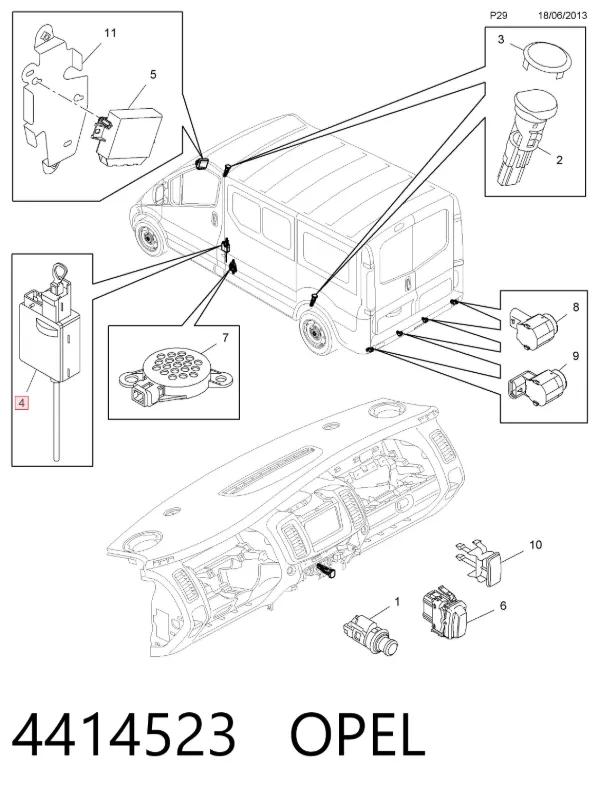 Motor tapa combustible 4414523 Opel