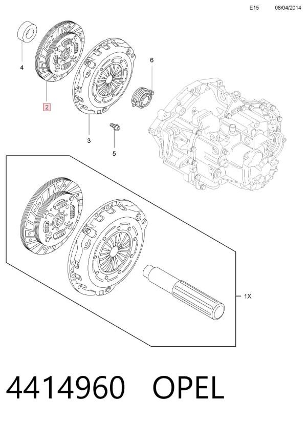 Disco de embrague 4414960 Opel