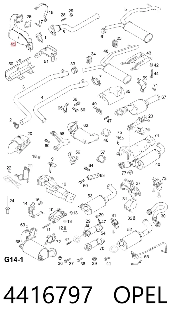 Catalizador 4416797 Opel