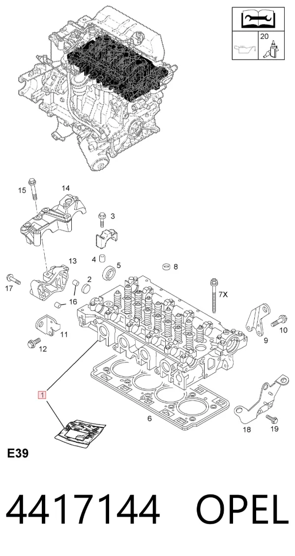 Culata 4417144 Opel