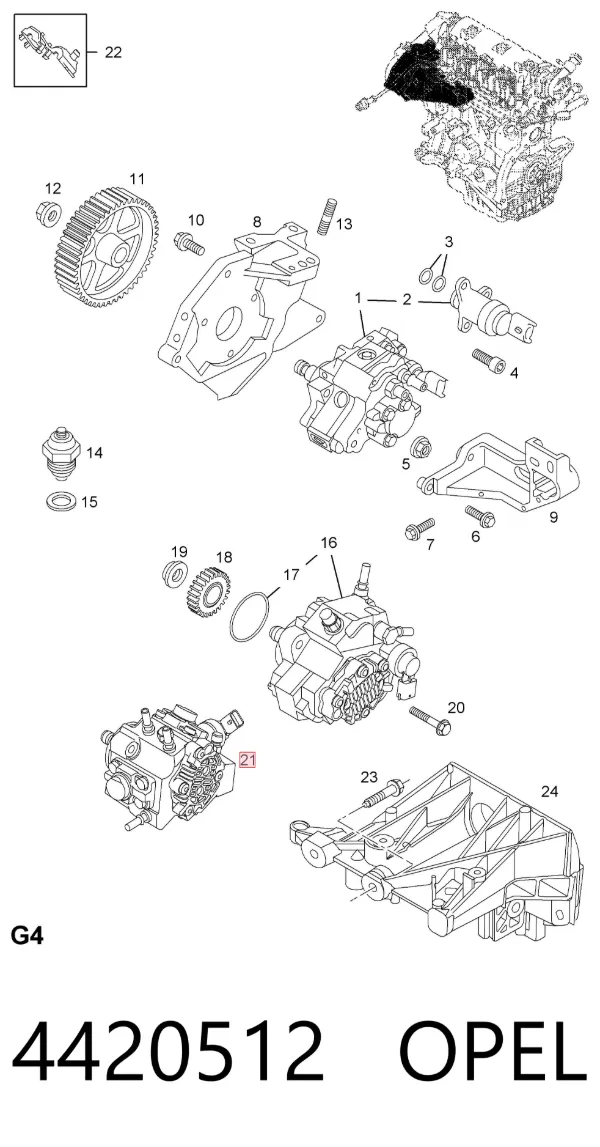 Bomba inyectora 4420512 Opel