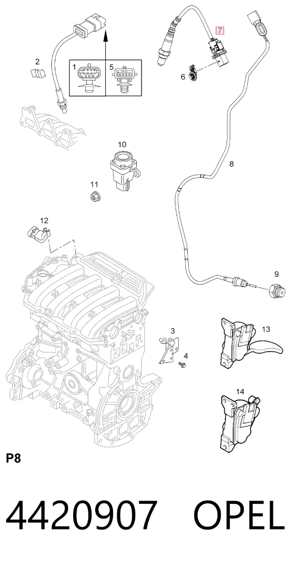 Sonda lambda 4420907 Opel