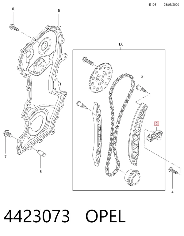 Kit de distribución 4423073 Opel