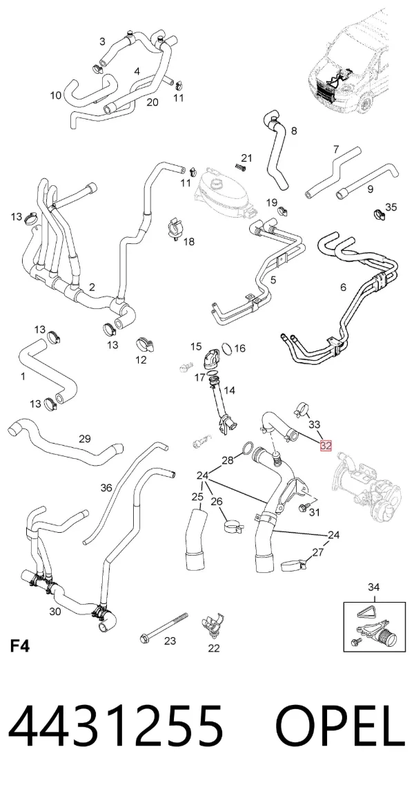Kit reparación de caja de cambios 4431255 Opel