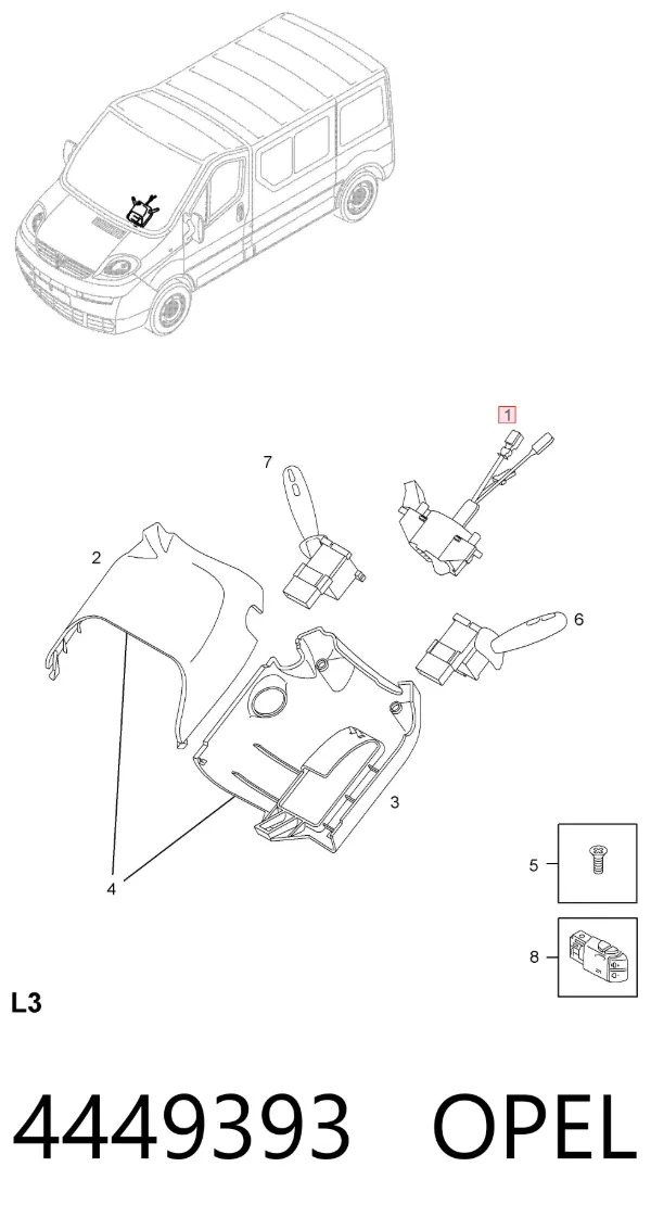Anillo AIRBAG 4449393 Opel