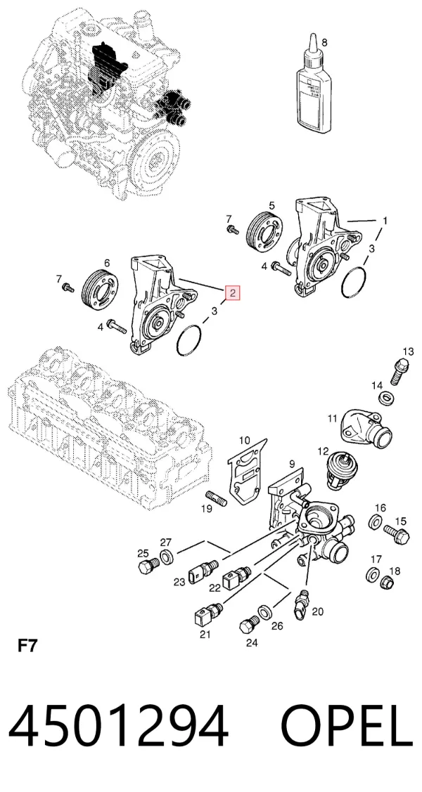 Bomba de agua 4501294 Opel