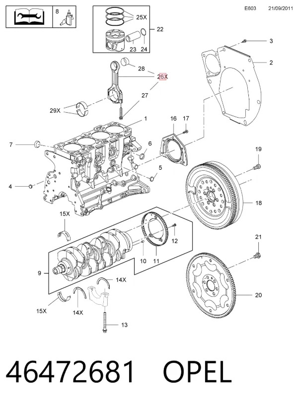 Biela 46472681 Opel