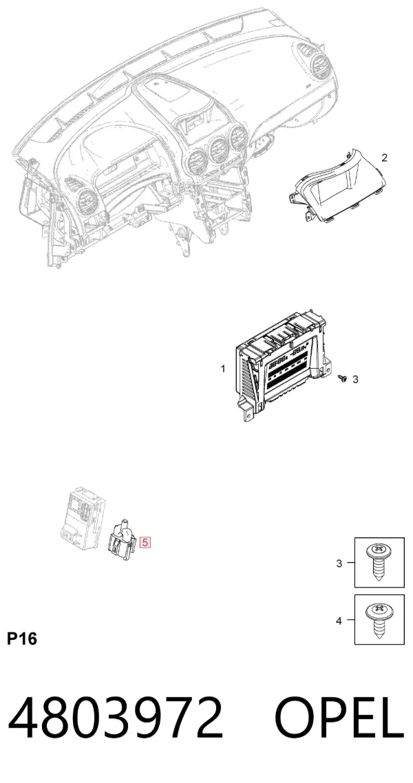 Sensor de temperatura ambiente 4803972 Opel