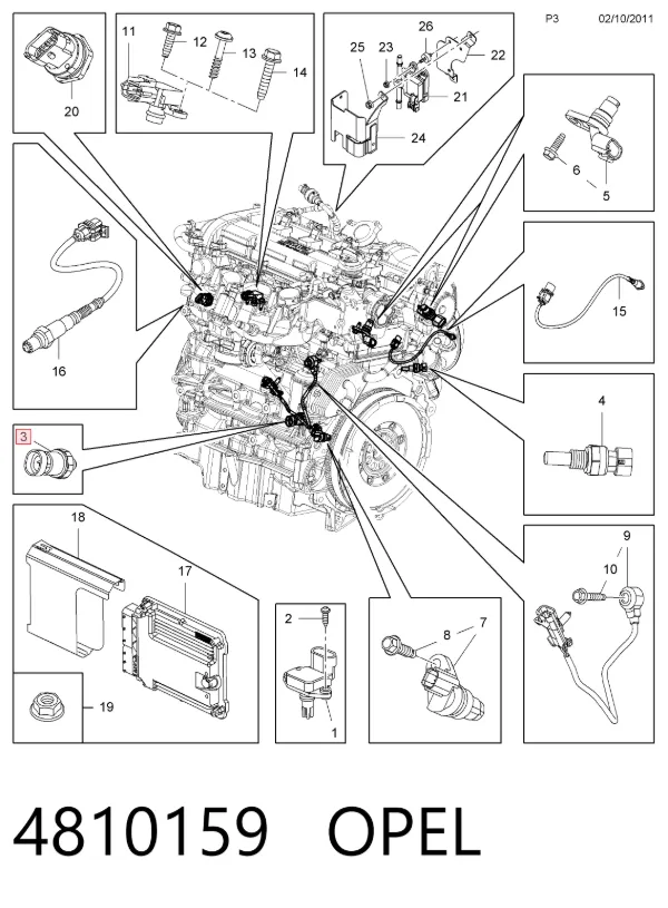 Sensor de presión de aceite 4810159 Opel