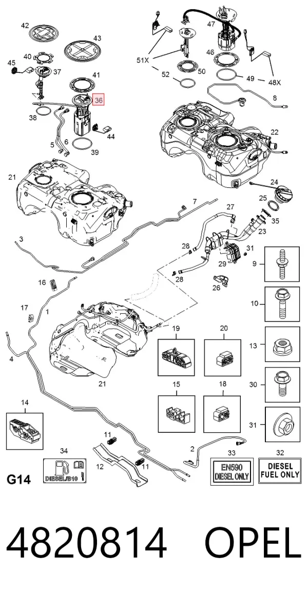 Bomba de gasolina 4820814 Opel