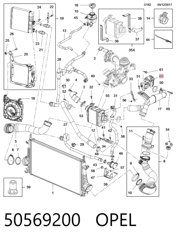 Cuerpo de mariposa 50569200 Opel