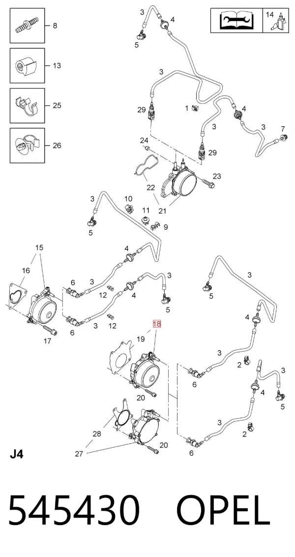 Bomba de vacío 545430 Opel