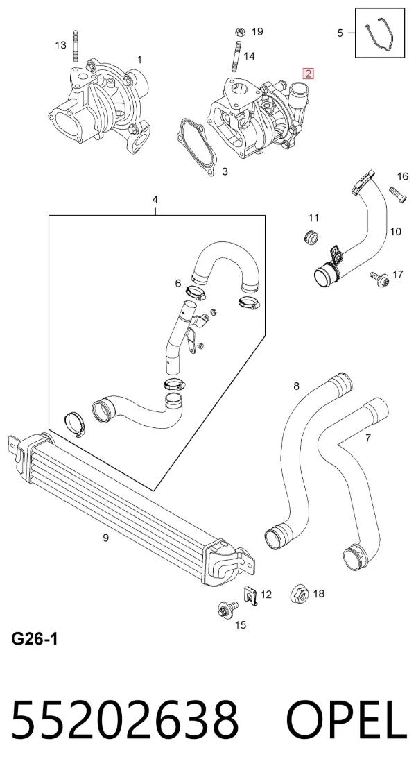 Turbocompresor 55202638 Opel