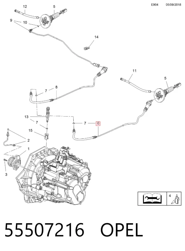 Latiguillo de embrague 55507216 Opel