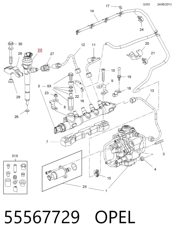 Inyector 55567729 Opel