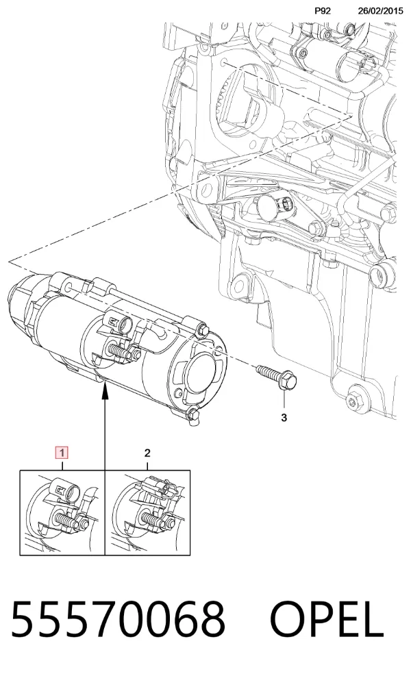 Motor de arranque 55570068 Opel