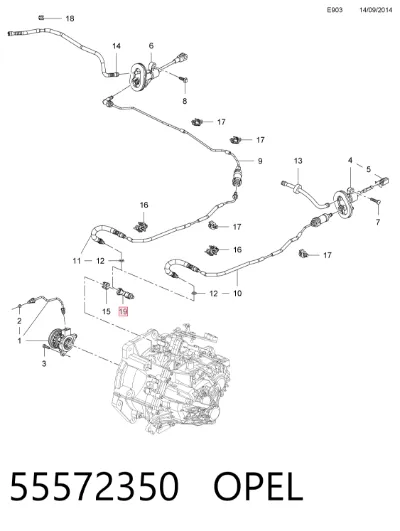 Té de tubo de embrague OPEL 55572350