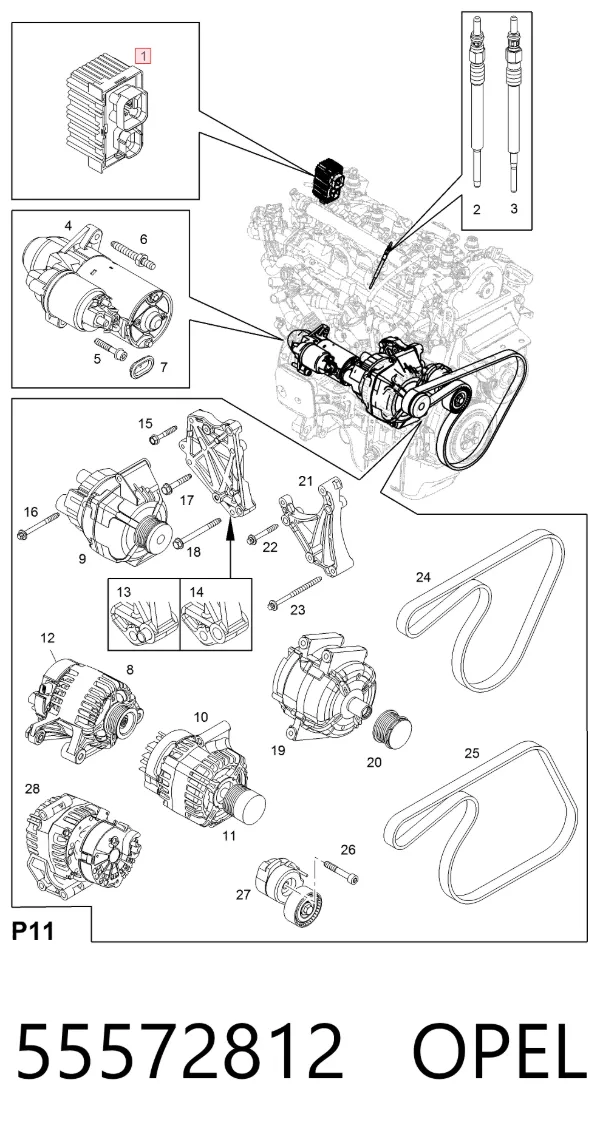 Relé de los calentadores 55572812 Opel